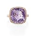 Diamond and Pink Amethyst 14k Rose Gold Ring