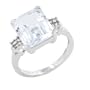 10k White Gold Aquamarine Ring w/ Diamond Accent, Size 7