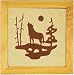 Wolf Stoneware Counter Or Table Hot Plate Dish Pot Holder With Natural Colors 7.5