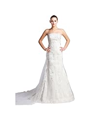 Strapless Full Length Polyester/Tulle Beaded Applique Sequined Empire   Waistline Sleeveless Wedding Dress  with a Court Train 