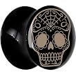 20mm -Black Acrylic Sugar Skull Saddle Plug