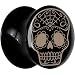 20mm -Black Acrylic Sugar Skull Saddle Plug