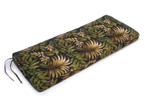 4 Foot Bench Cushion, Black Multi floral