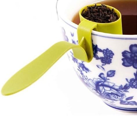 DGI Mart Plastic Spoon Tea Strainer Teaspoon Infuser Filter Ideal Practical Tools for Home Use(Green,Black,Orange,Colour by Random)