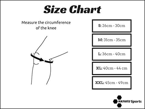 Hayaku Neoprene Compression Knee Sleeve - Knee Support for Joint Acl Injury Prevention and Recovery - Great for Running, Cycling, Crossfit, Weightlifting and Basketball - Unisex for Men and Women (One Pair)