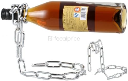 Cool Chain Design Wine Bottle Holder Floating Illusion Rack Stand (Silver)