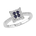 10K White Gold .10ct.t.w. Diamond-Accented Sapphire Ring