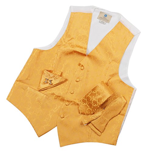 YGA1B01 Groom Pattern Mens Vest Tie Bowtie Cufflinks Hanky Best Gifts By Y&G