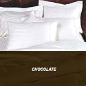 MARRIKAS 600TC Egyptian Cotton 7 PC Striped CAL KING CHOCOLATE COMBO