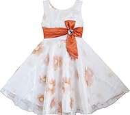 Girls Belted Polyester Pageant Dress 