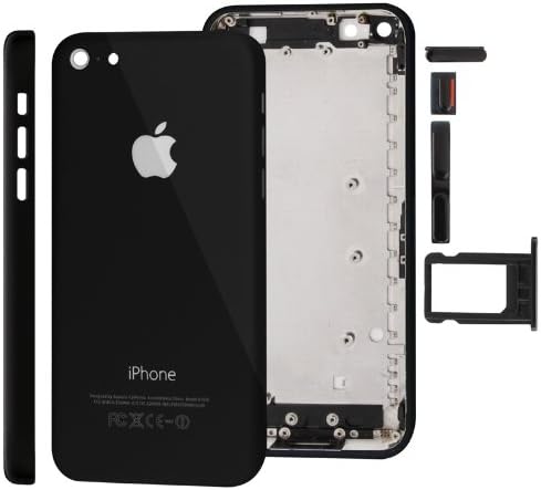 Generic Full Housing Replacement Chassis Back Cover Buttons SIM Tray for iPhone 5C Black