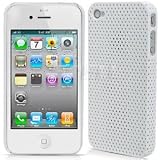 Iphone 4/4s la Cas/Couverture de Peau Nette, à mailles et Douce - le Blanc