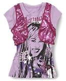 Hannah Montana Girls Tee With Sequin Vest