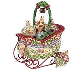 JIM SHORE CHRISTMAS SLEIGH WITH HANGING ORNAMENTS
