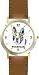 boston terrier - Boston Terrier (SC) Dog - WATCHBUDDY® CLASSIC DELUXE TWO-TONE THEME WATCH - Arabic Numbers-Brown Leather Strap-Children's Size-Small ( Boy's Size & Girl's Size )
