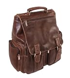 Genuine Leather Laptop Backpack by Iris Tyler (Brown)