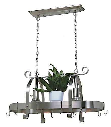 Artcraft Lighting AC1898ST Pot Racks 2-Lite Island Light, Stainless Steel