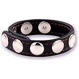 Doc Johnson 3 Snap 5 Speed Leather C**k Strap, Black