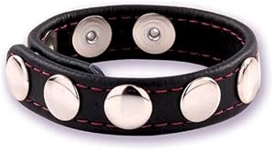 Doc Johnson 3 Snap 5 Speed Leather C**k Strap, Black