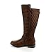 FOREVER MANGO-21 Women's Winkle Back Shaft Side Zip Knee High Flat Riding Boots
