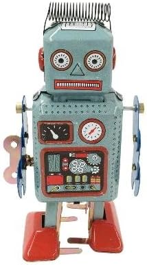 Retro Wind Up Tin Robot - Vintage Delicate Toy (Not Suitable For Young Children).