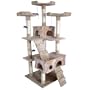 Cat Tree Scratching Post Kitten Cat Scratcher Climbing Excercise Activity Centre Sisal Height about 180cm Beige