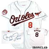 Cal Ripken Jr. Autographed/Hand Signed Baltimore Orioles Baseball Jersey with Farewell Patch and wit