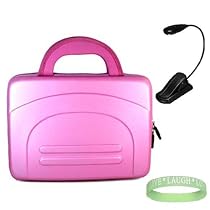 Pink Eva Amazon Kindle DX Hardshell Carrying Case + Black Ebook Reader Light + Live*Laugh*Love Wrist Band!!! (Kindle DX Not Included)