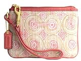 Coach Op Art Audrey Swirl Small Wristlet Khaki Pink - Coach 45418PNK