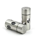 Brushed Stainless Steel & Clear Acrylic Salt and Pepper Shakers - Fine StainlessLUX Tableware for Your Home