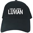 Caps Black " Love Me , I Speak Luvian Embroidery " Languaje
