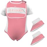 Nike Arizona Wildcats White & Pink Infant 3-piece Creeper Set