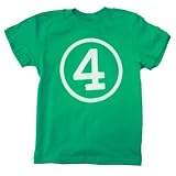 Happy Family 4th Birthday Short Sleeve Green T-shirt