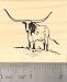 Texas Longhorn Cattle Rubber Stamp