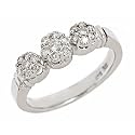 0.50ct Diamond Engagement Ring in Cluster Setting 14K White Gold ( SI Clarity, G Color )