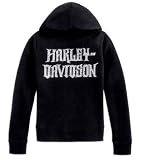 Harley-Davidson® Women's Activewear Jacket with Bling-LIMITED EDITION. Hooded. Rhinestone graphics. Black 96435-10VW; Magenta Haze 96436-10VW