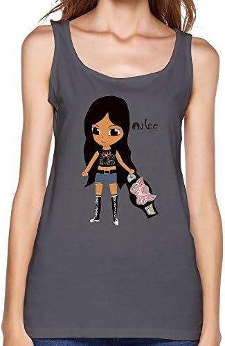 Novelty New Style Womens O-Neck Wwe Aj Lee 1 Jersey Tank T-shirts S DeepHeather