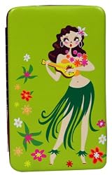 Hawaii Dance Girl Hula & Palm Tree Tropical island Frame Wallet