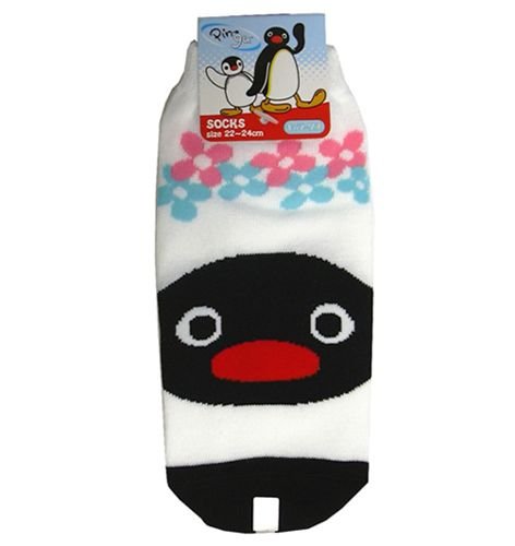 ピングー/Pingu《フラワーWhBk》ソックス（靴下）