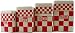 Coffee Sugar Flour and Tea red white check traditional metal canister set or storage box set traditional French style