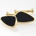 Onyx / Gold Plated Dress Cuffs on Chain - Triangular Image