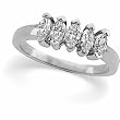 14K White Gold Diamond Ring/Band - 0.75 Ct.