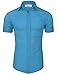 Tom's Ware Mens Casual Slim Fit Short Sleeve Button Down Shirt