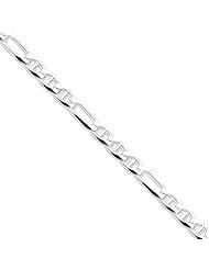 Sterling Silver 24in 5.50mm Figaro Anchor Necklace Chain. Metal Wt- 28.21g