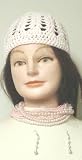 Twelve Strand Light Pink Pearls Short Chain Necklace Earrings Offered with Hand Crocheted Pink...