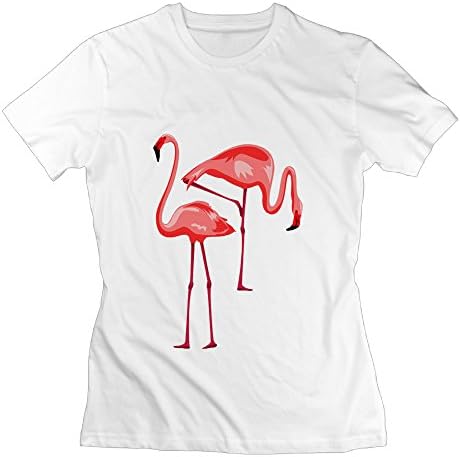 Flamingo Couple Womens Neck Sexy Short-sleeve Shirts