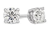 1 Carat Diamond Stud Earrings 14k White Gold