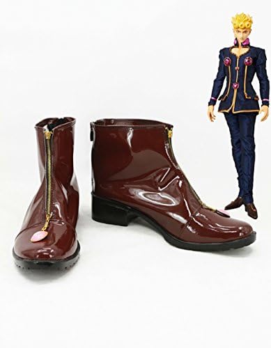 JOJO'S BIZARRE ADVENTURE Giorno Giovanna Cosplay Shoes Brown Boots Custom Made