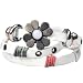 Sunflower White PU Leather Vintage Style Exotic Wrapped Fashion Snap Bracelet