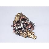 Equestrian Horse Motif Tri Color Pin Brooch